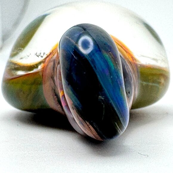 Glass Pendant Dichroic Flower Design Handcrafted Multicolor Art Glass 1.5 15g - Picture 9 of 9